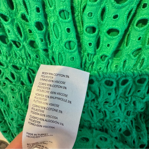 Anthropologie Green Eyelet Somerset Mini Dress | M - Picture 6 of 6